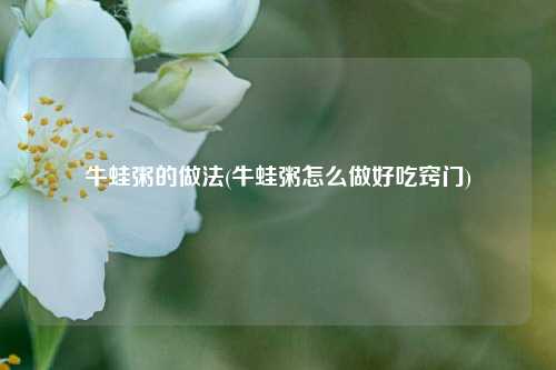 牛蛙粥的做法(牛蛙粥怎么做好吃窍门)