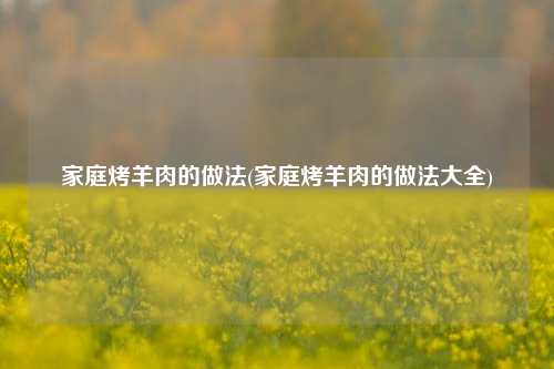 家庭烤羊肉的做法(家庭烤羊肉的做法大全)