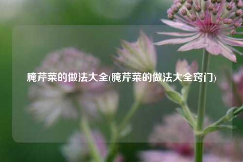 腌芹菜的做法大全(腌芹菜的做法大全窍门)