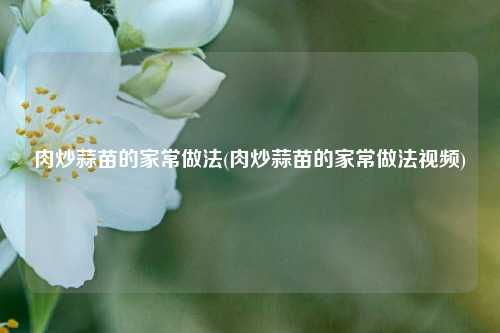 肉炒蒜苗的家常做法(肉炒蒜苗的家常做法视频)