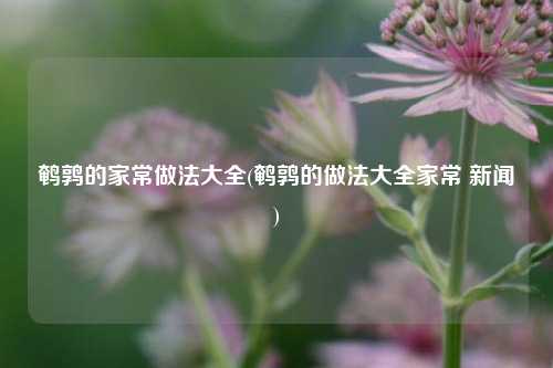 鹌鹑的家常做法大全(鹌鹑的做法大全家常 新闻)