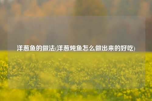 洋葱鱼的做法(洋葱炖鱼怎么做出来的好吃)